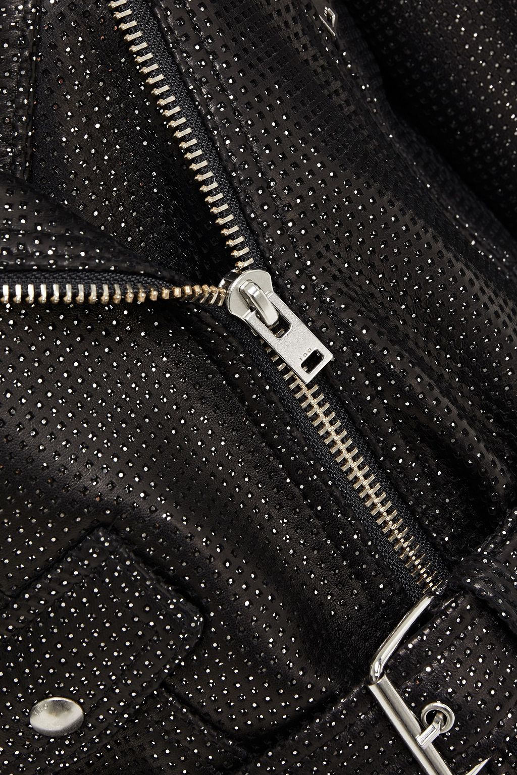 IRO Metallic laser-cut leather biker jacket