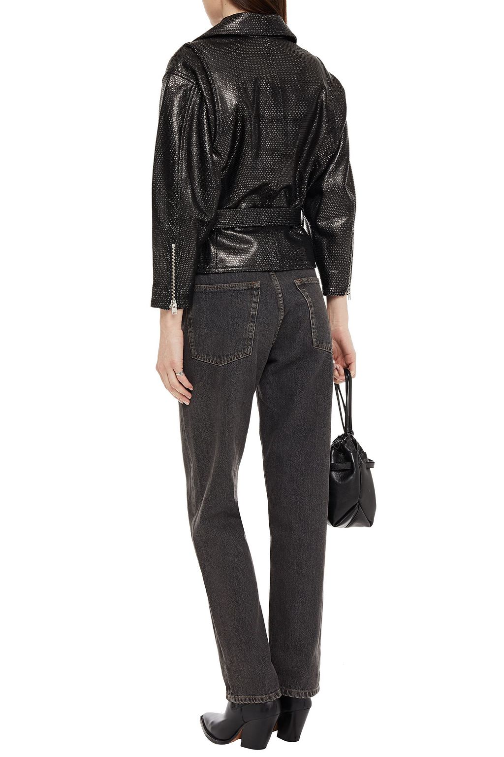 IRO Metallic laser-cut leather biker jacket | THE OUTNET