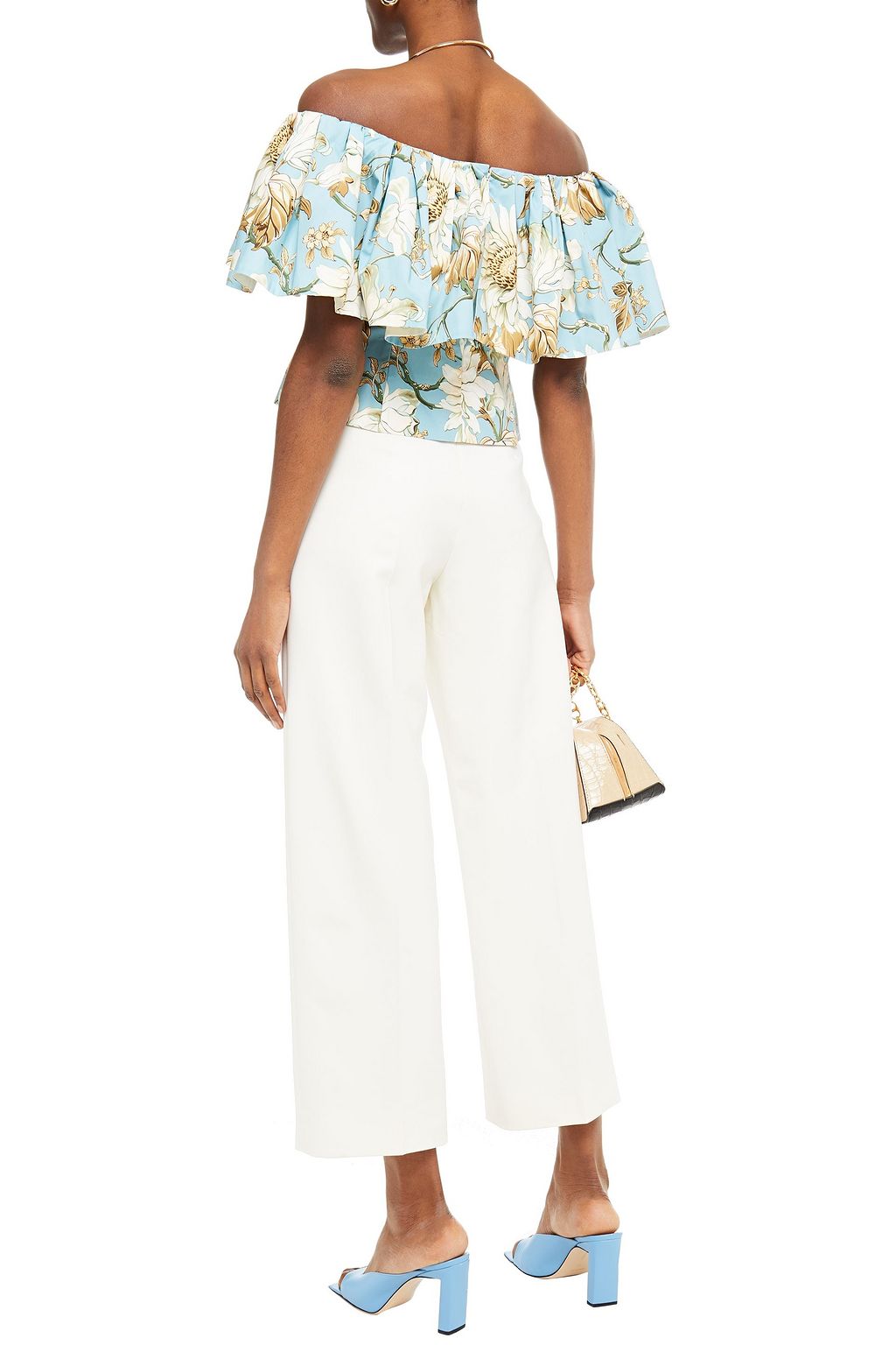 OSCAR DE LA RENTA Wool-blend crepe straight-leg pants
