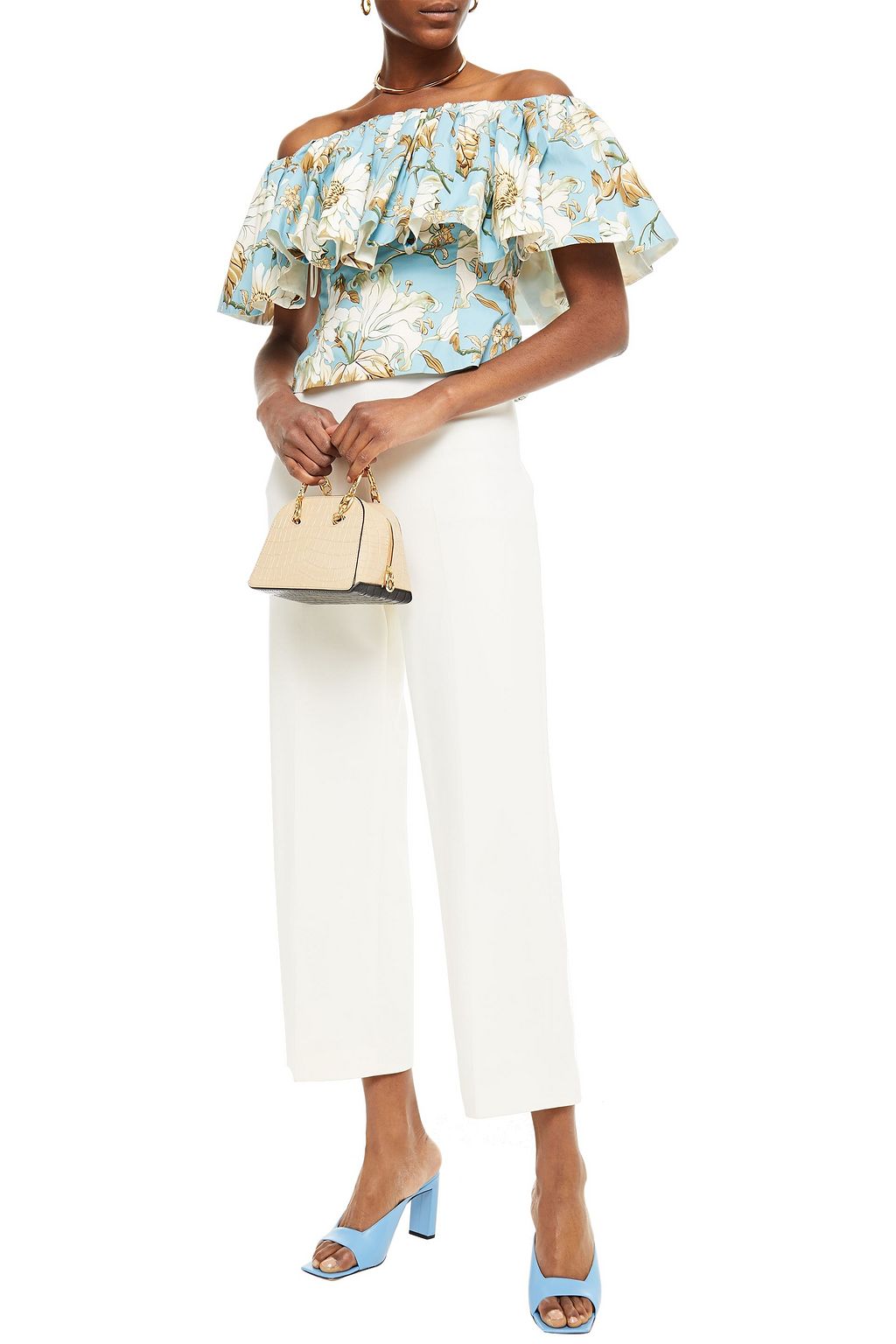 OSCAR DE LA RENTA Wool-blend crepe straight-leg pants