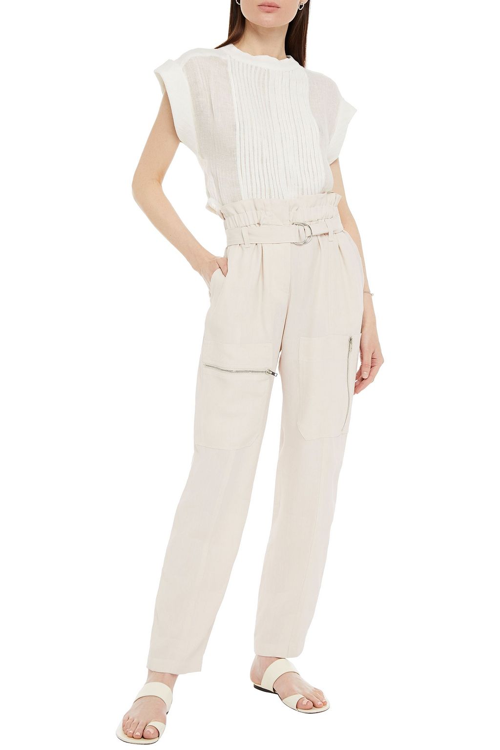IRO Lucci belted twill tapered pants