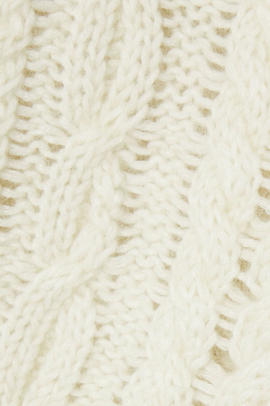 BALMAIN Cropped cable-knit turtleneck sweater