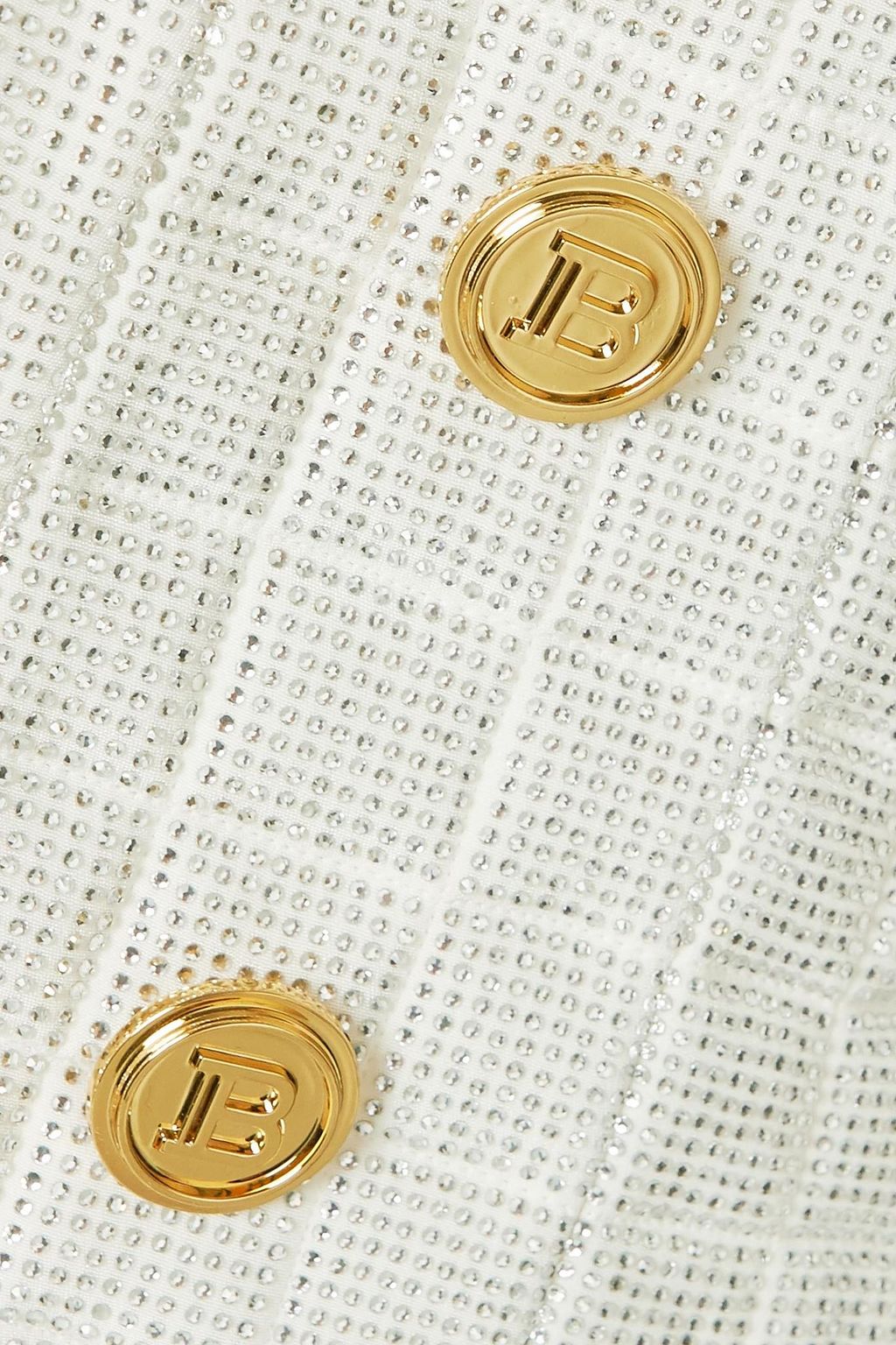 BALMAIN 크리스털 장식 퀼팅 실크 재킷