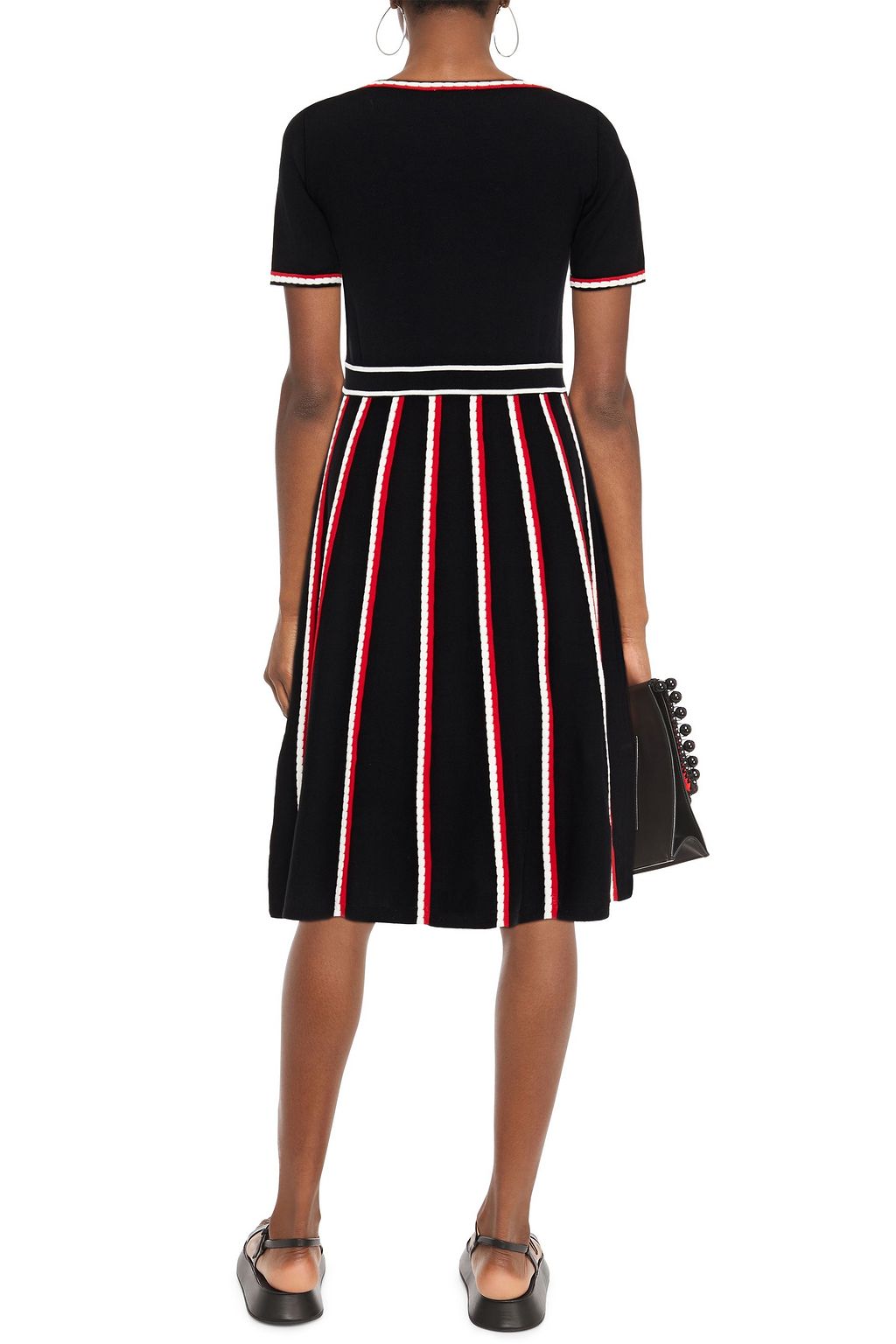 CLAUDIE PIERLOT Striped intarsia wool and cotton-blend dress