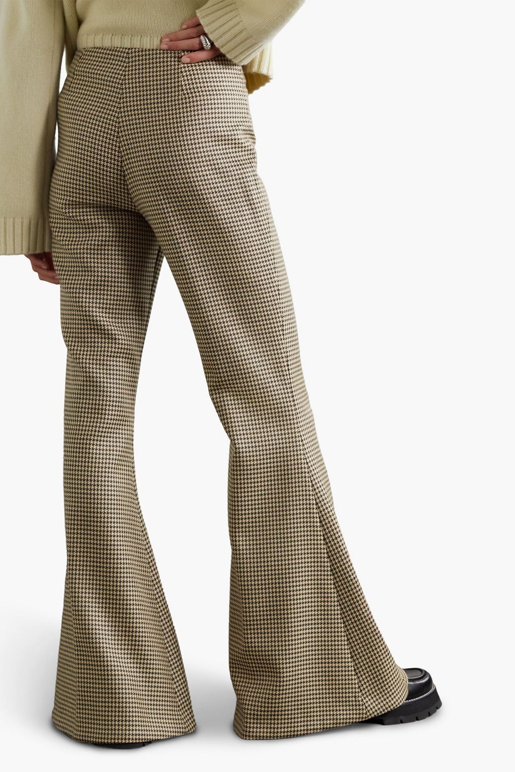STELLA MCCARTNEY Mona houndstooth wool-tweed flared pants