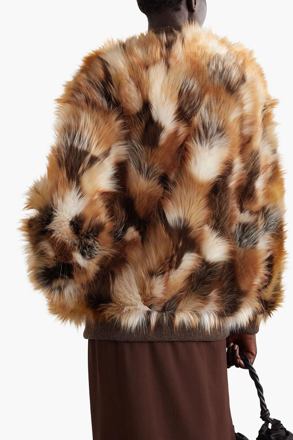 STELLA MCCARTNEY フェイクファー&ハウンドトゥースウール ジャケット