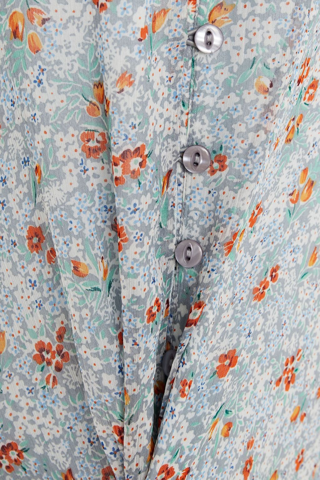 BYTIMO Belted cutout floral-print crepon midi dress