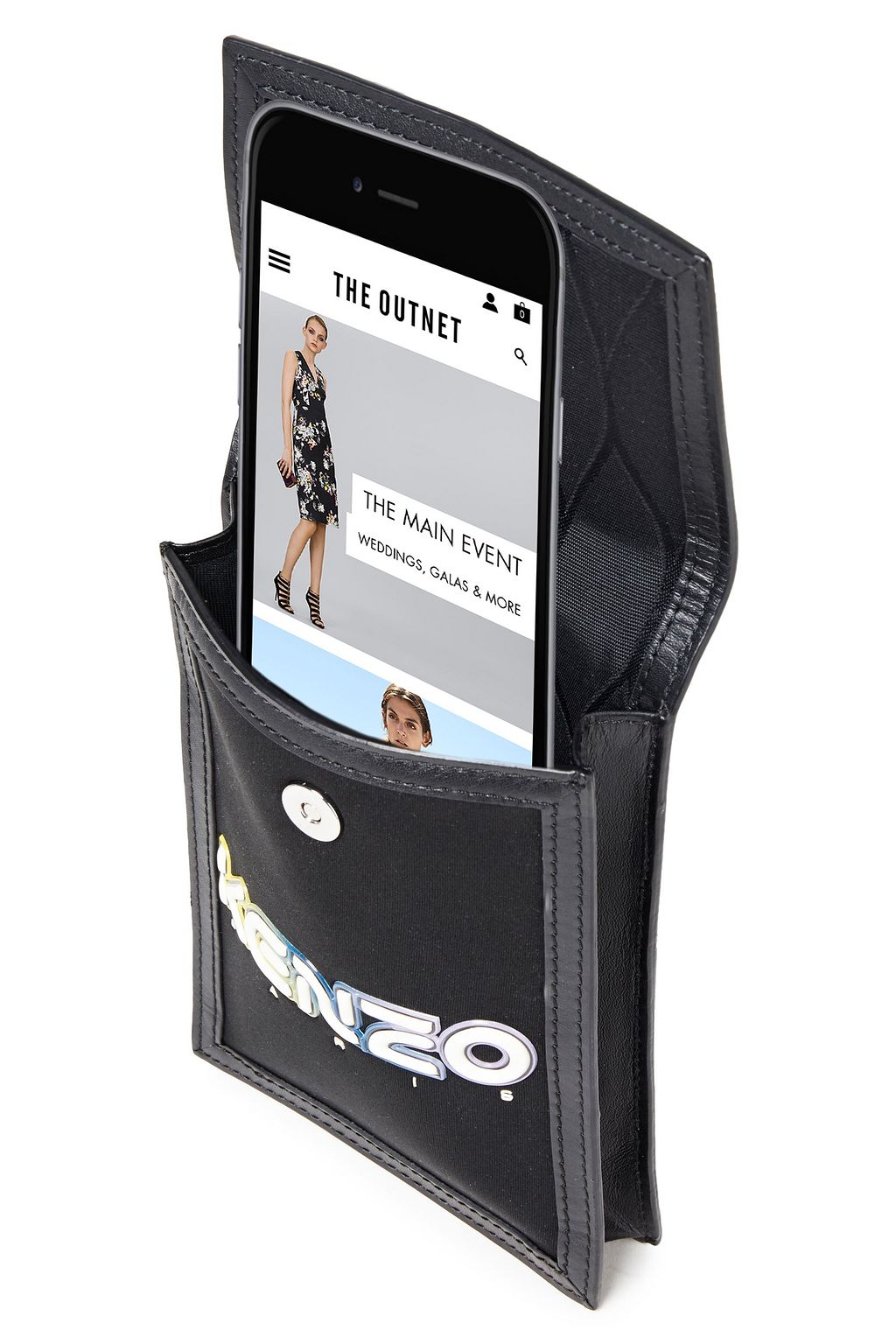 KENZO Logo-appliquéd neoprene phone case