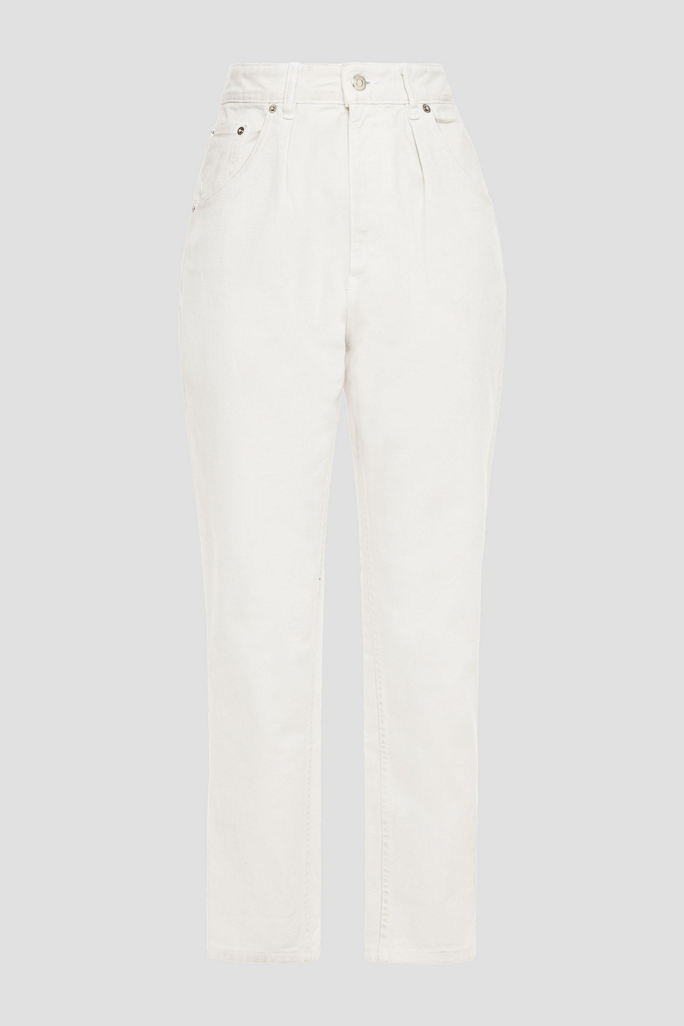 Elva pleated high-rise tapered jeans