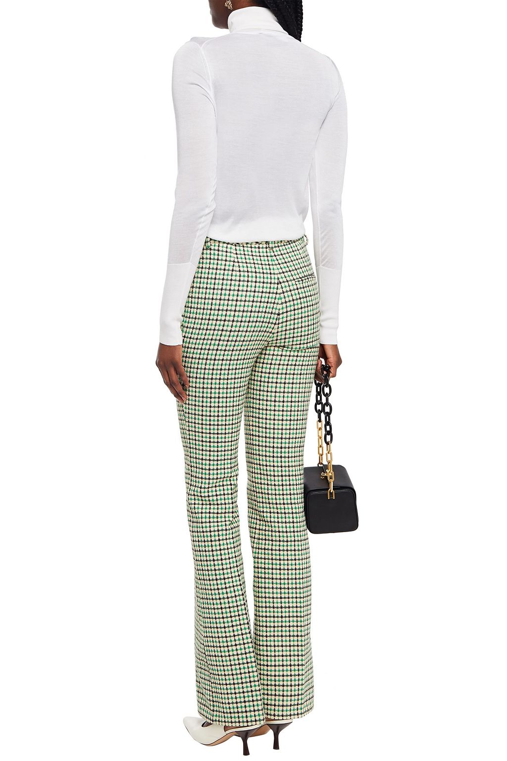 VICTORIA BECKHAM Checked woven flared pants