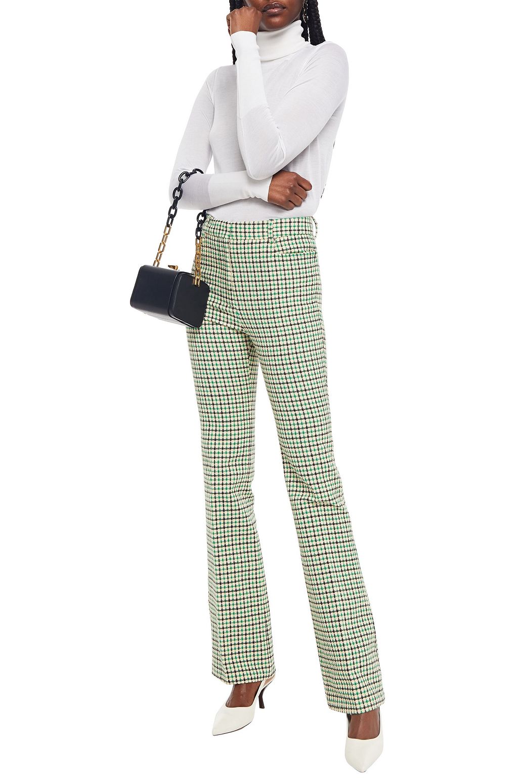 VICTORIA BECKHAM Checked woven flared pants