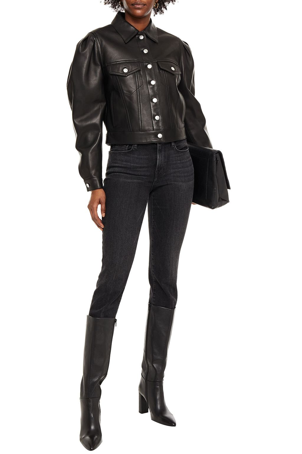 IRO Aressa gathered leather jacket