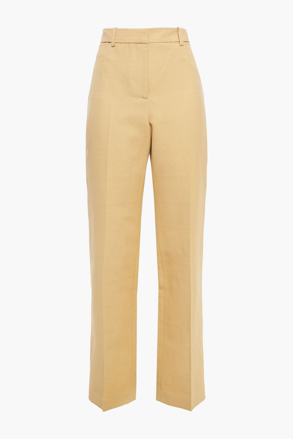 cotton-blend straight-leg pants 
