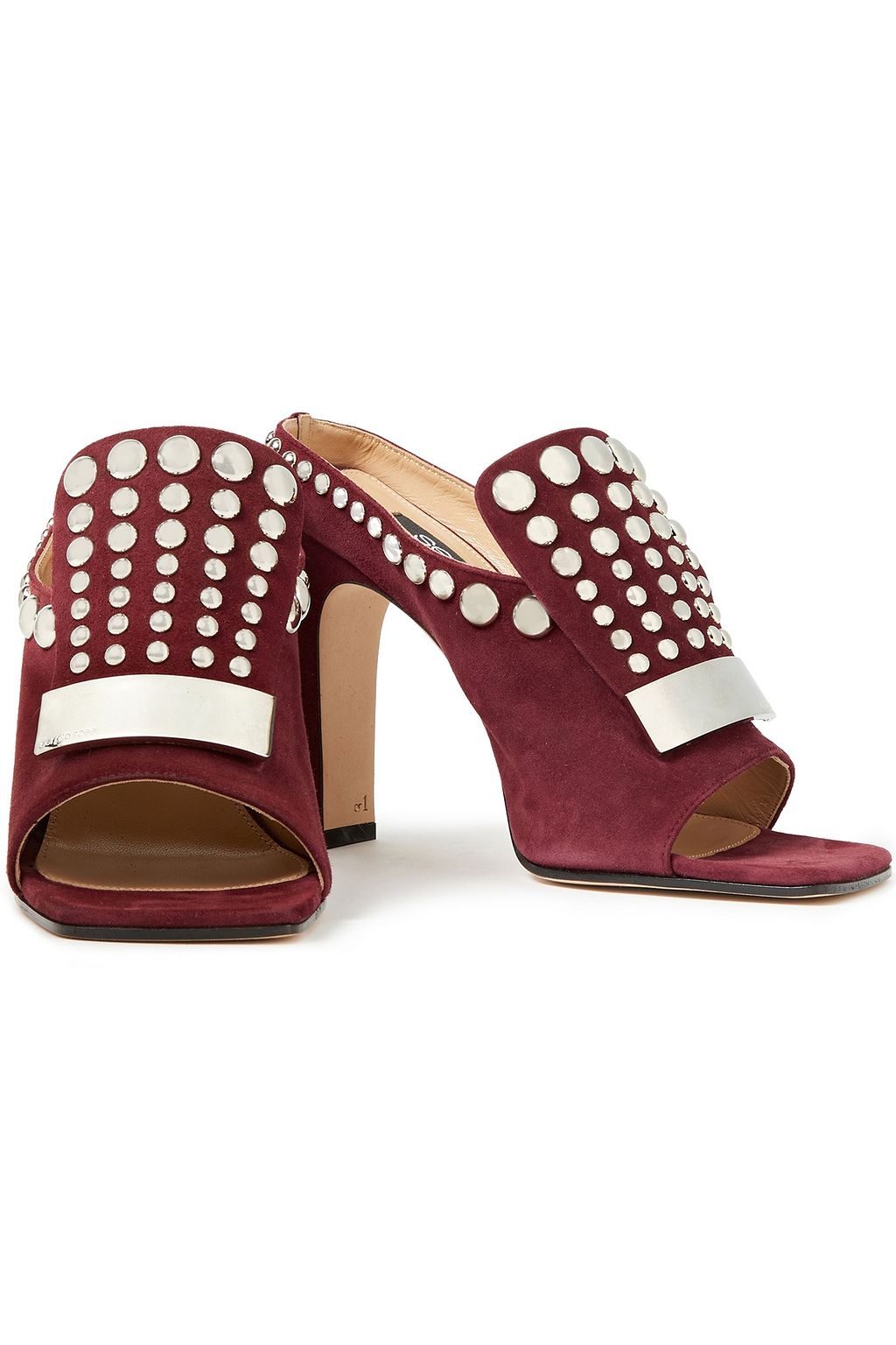 SERGIO ROSSI Studded suede mules