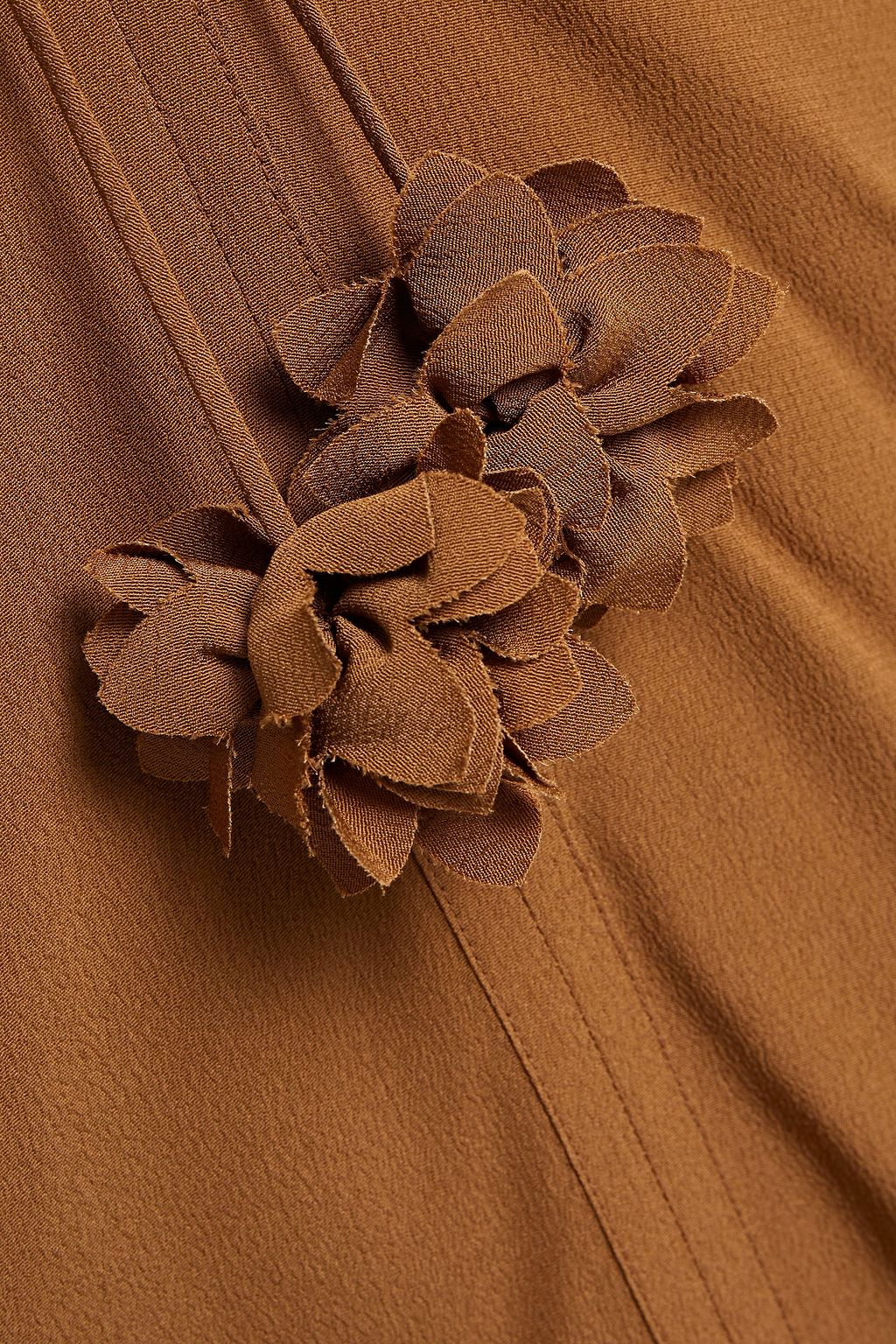 VICTORIA BECKHAM Tie-neck cutout crepe de chine blouse