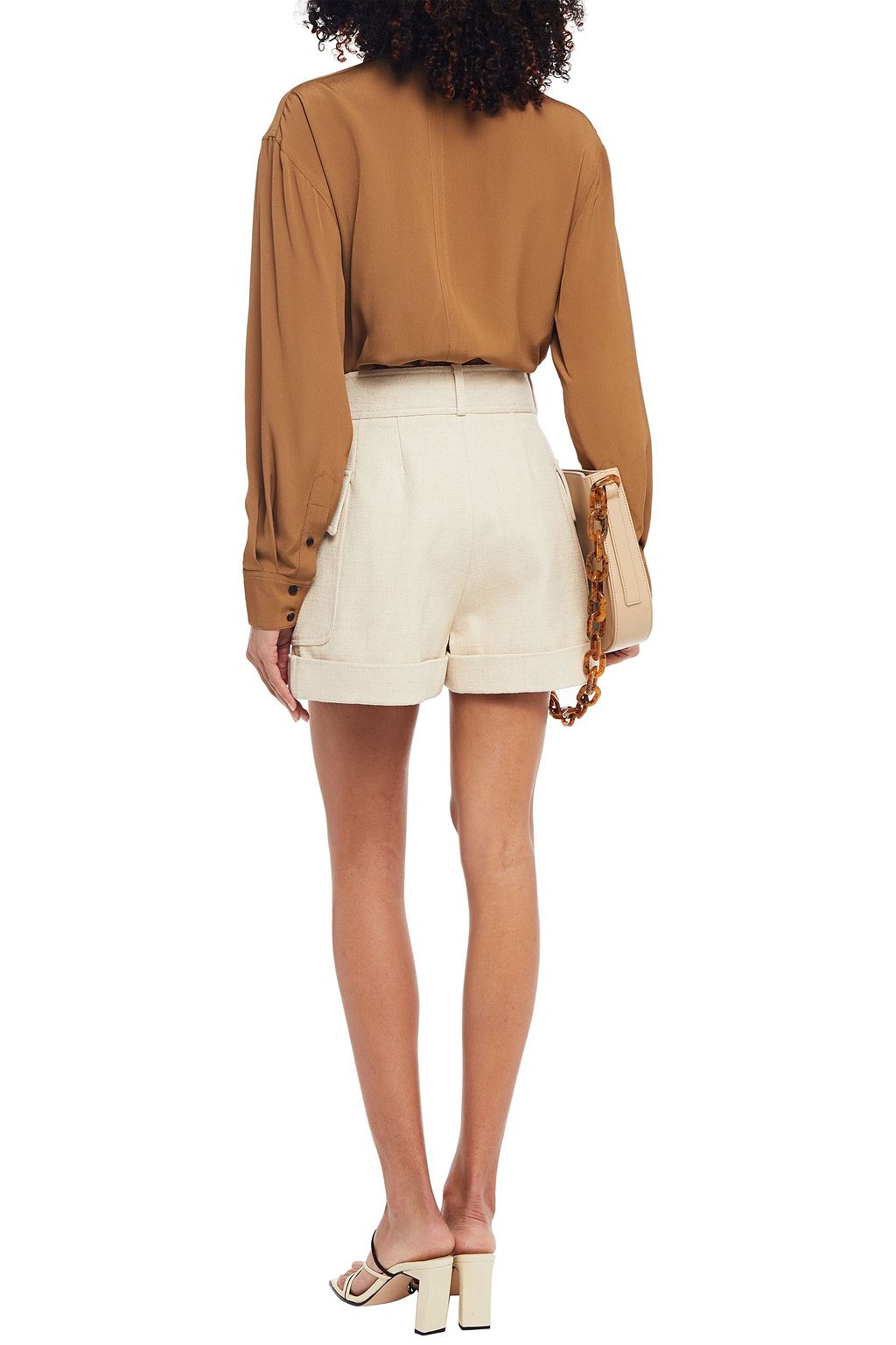 VICTORIA BECKHAM Tie-neck cutout crepe de chine blouse