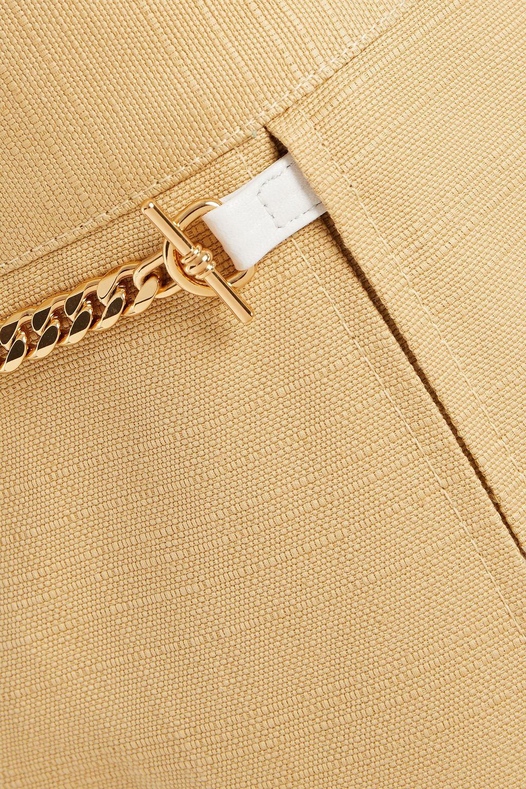 VICTORIA BECKHAM Chain-embellished linen and cotton-blend midi skirt