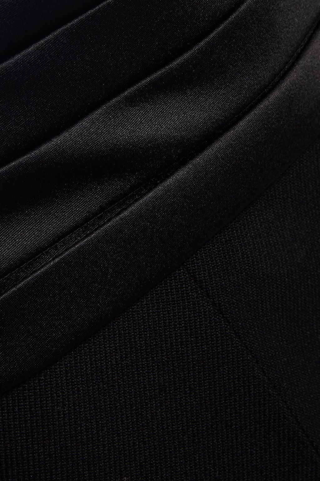 VICTORIA BECKHAM Satin-trimmed wool-gabardine wide-leg pants