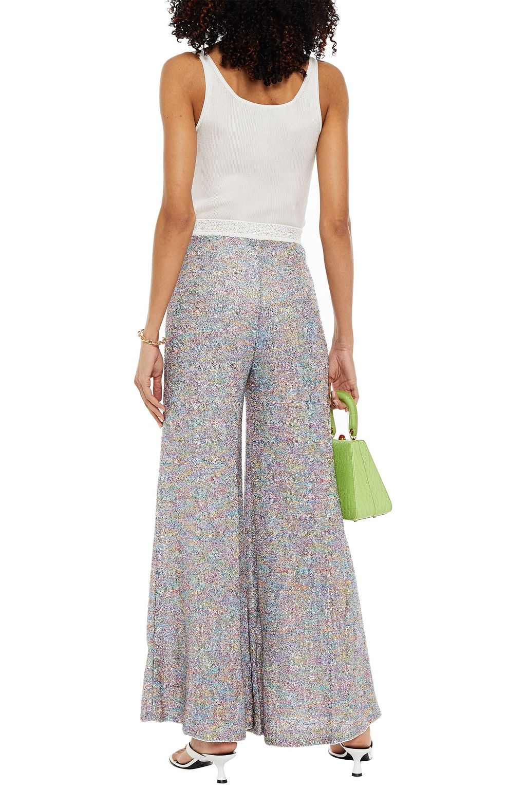MISSONI Sequined crochet-knit wide-leg pants