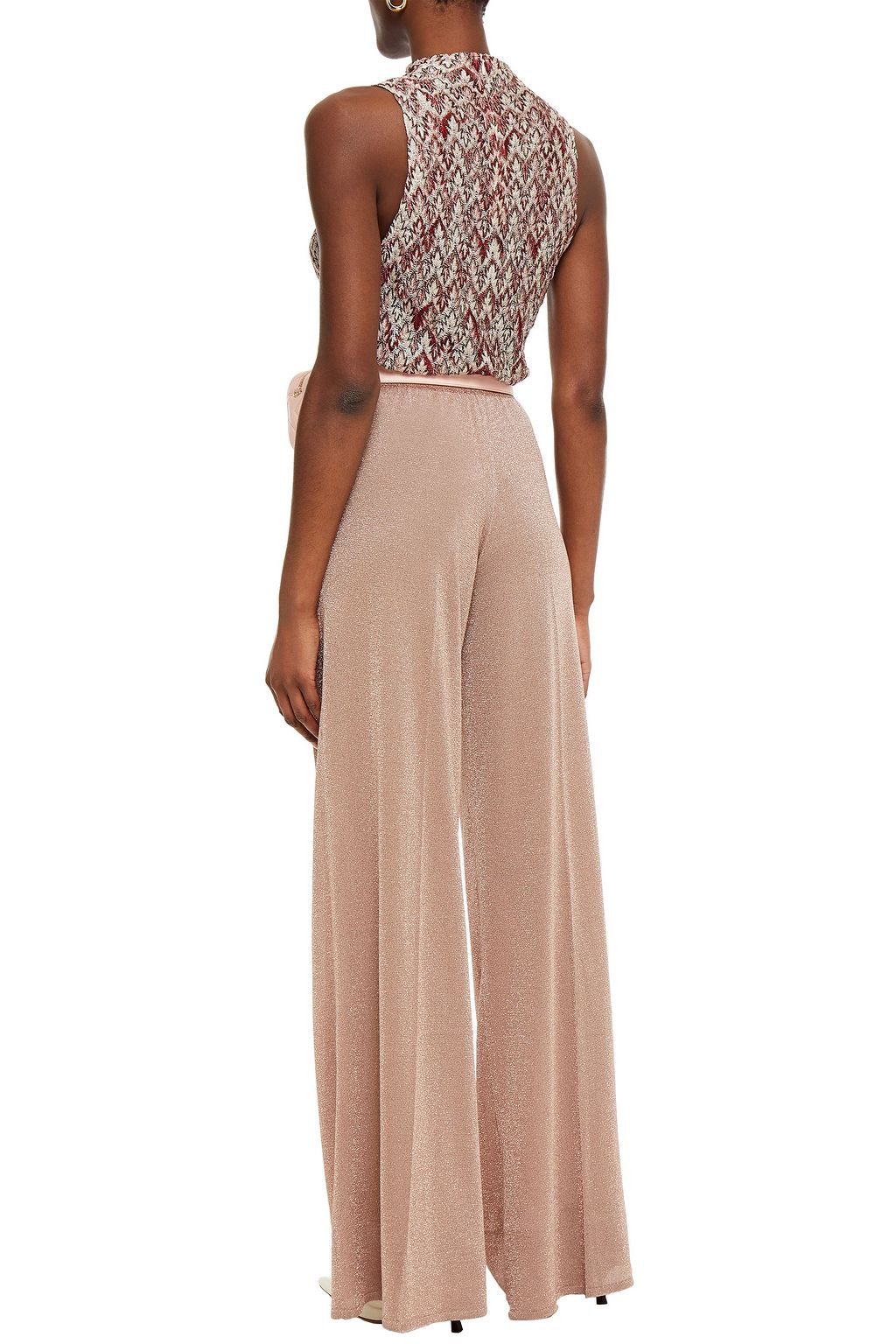MISSONI Metallic crochet-knit wide-leg pants