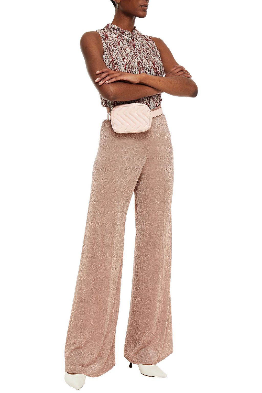 MISSONI Metallic crochet-knit wide-leg pants