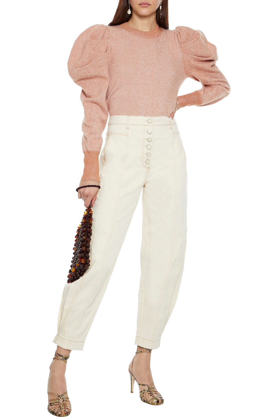 Ulla Johnson Brodie High-rise Tapered Jeans In Ivory