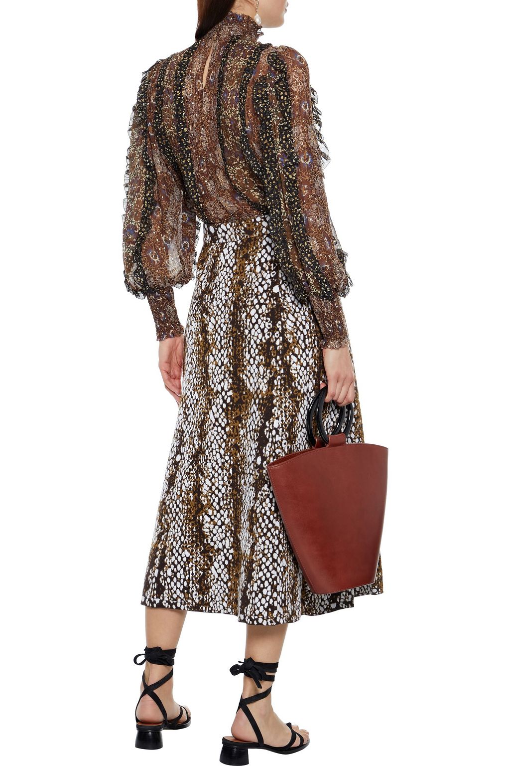 ULLA JOHNSON Nina jacquard-knit wool midi skirt