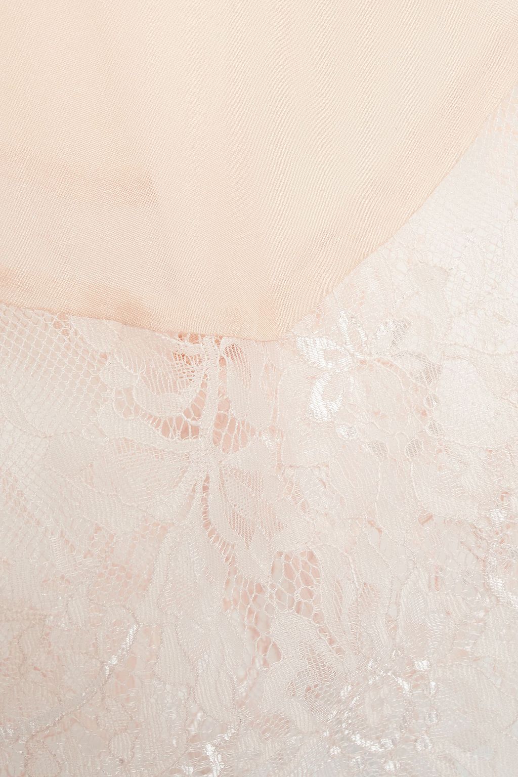 GINIA Lace-paneled silk-chiffon chemise
