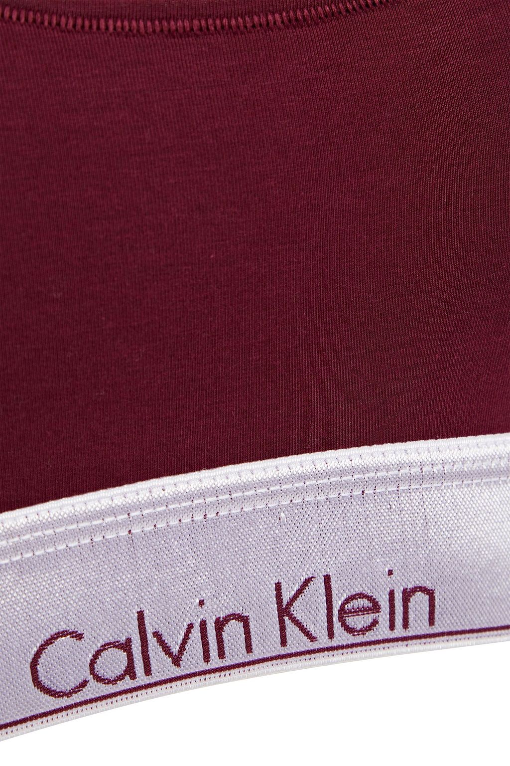 CALVIN KLEIN Monogram-trimmed stretch-cotton and modal-blend jersey sports bra