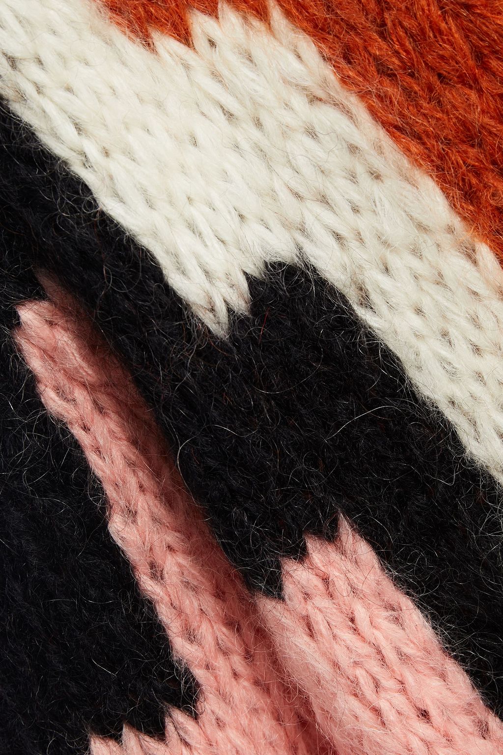 GANNI Brushed mohair and wool-blend intarsia cardigan