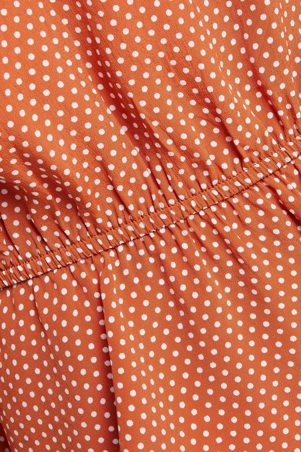 BYTIMO Gathered floral-print crepe de chine peplum blouse