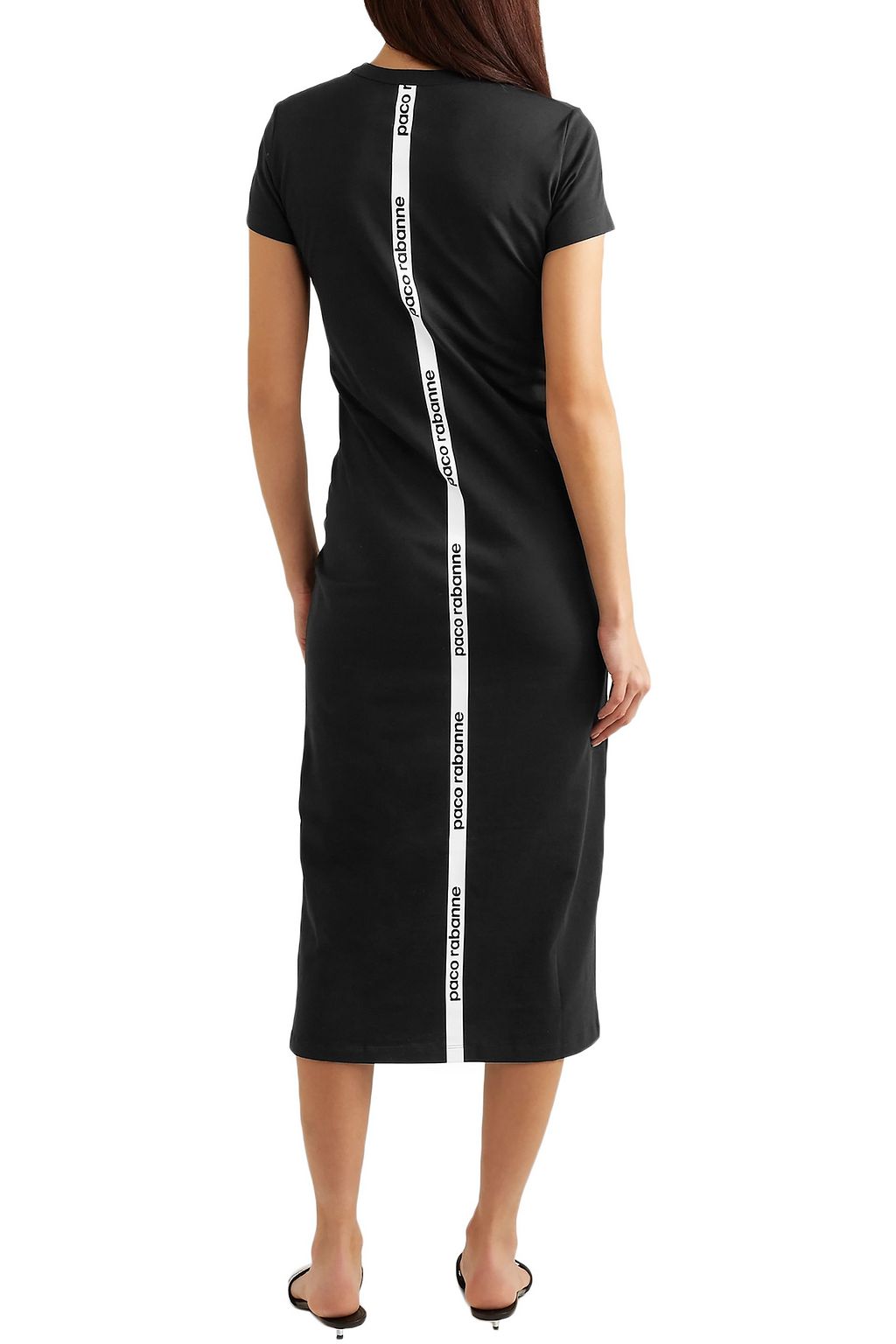 RABANNE Printed cotton-jersey midi dress