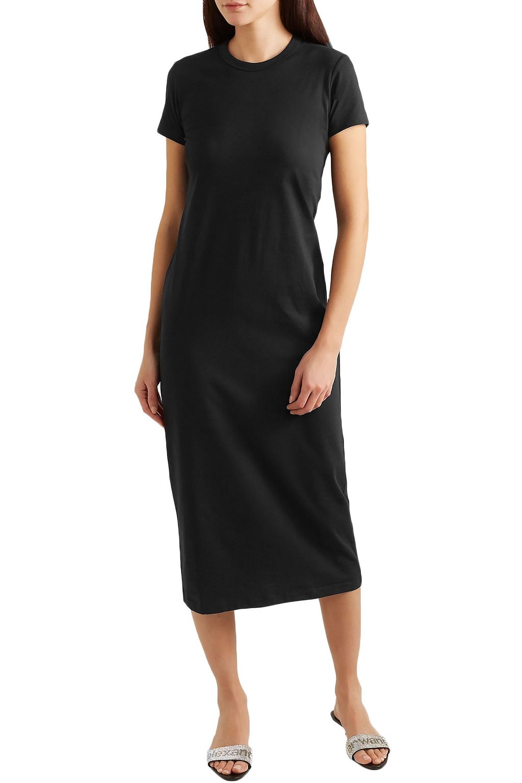 RABANNE Printed cotton-jersey midi dress