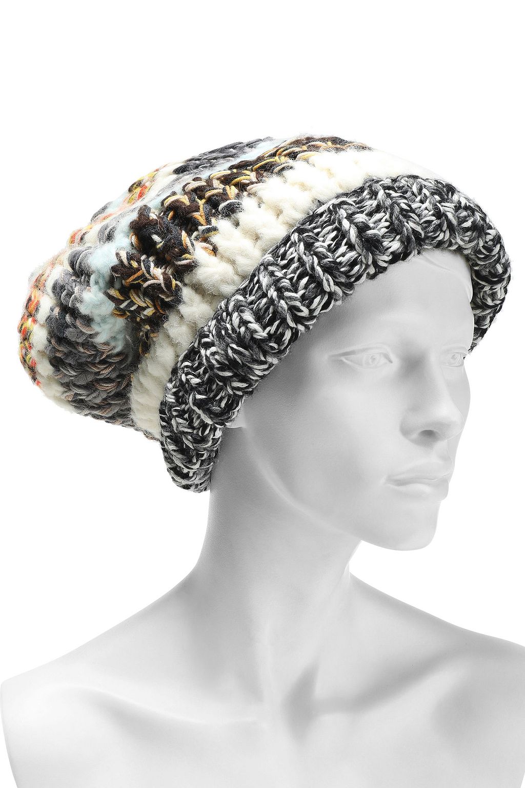 MISSONI Striped ribbed-knit beanie