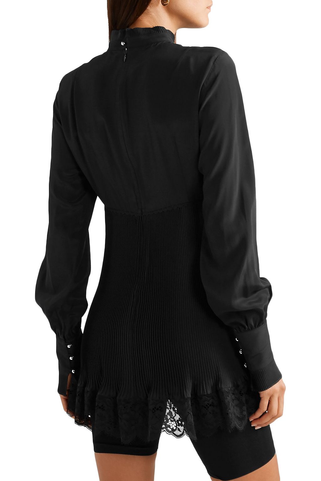 RABANNE Lace-trimmed crepe tunic