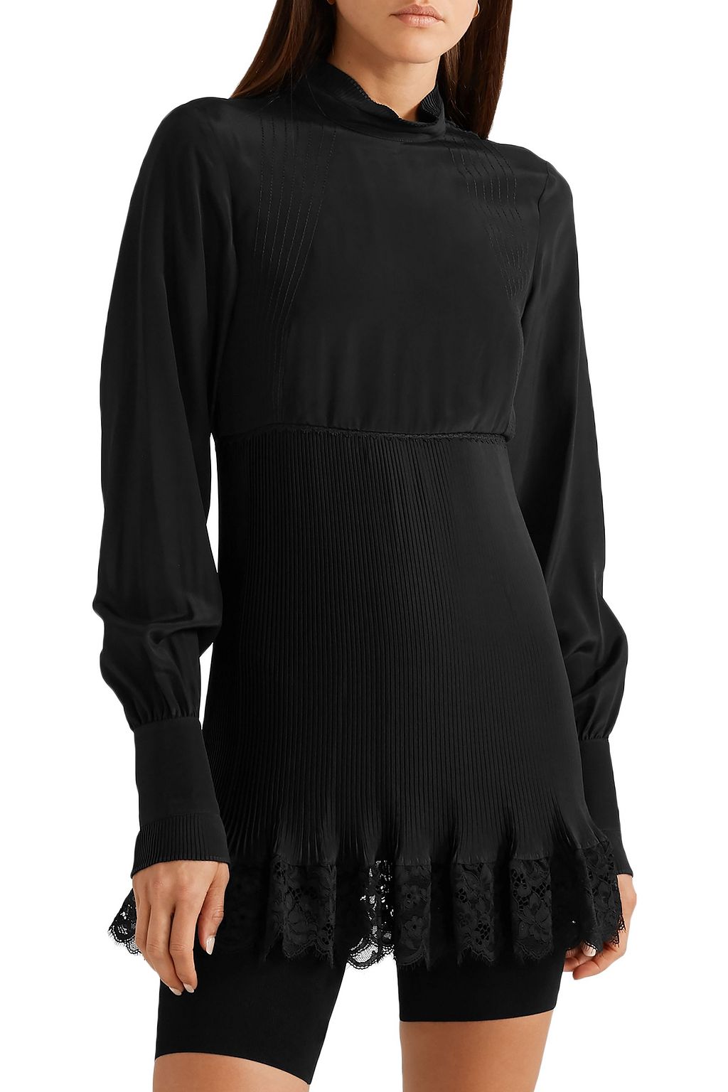 RABANNE Lace-trimmed crepe tunic
