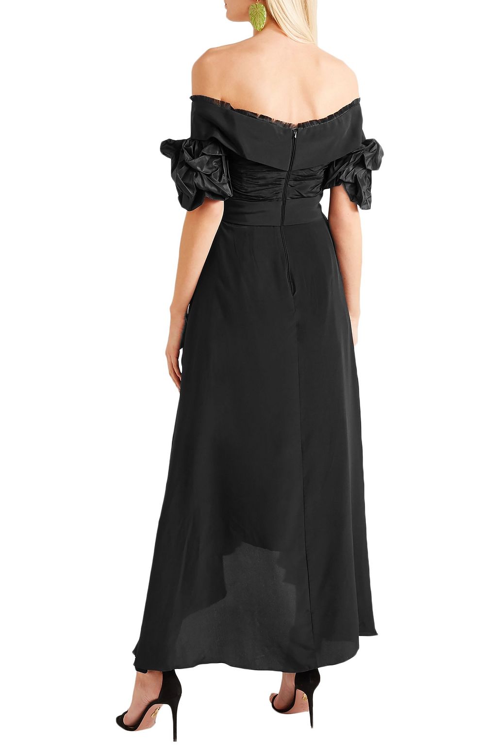 JOHANNA ORTIZ Maria Felix off-the-shoulder silk midi dress
