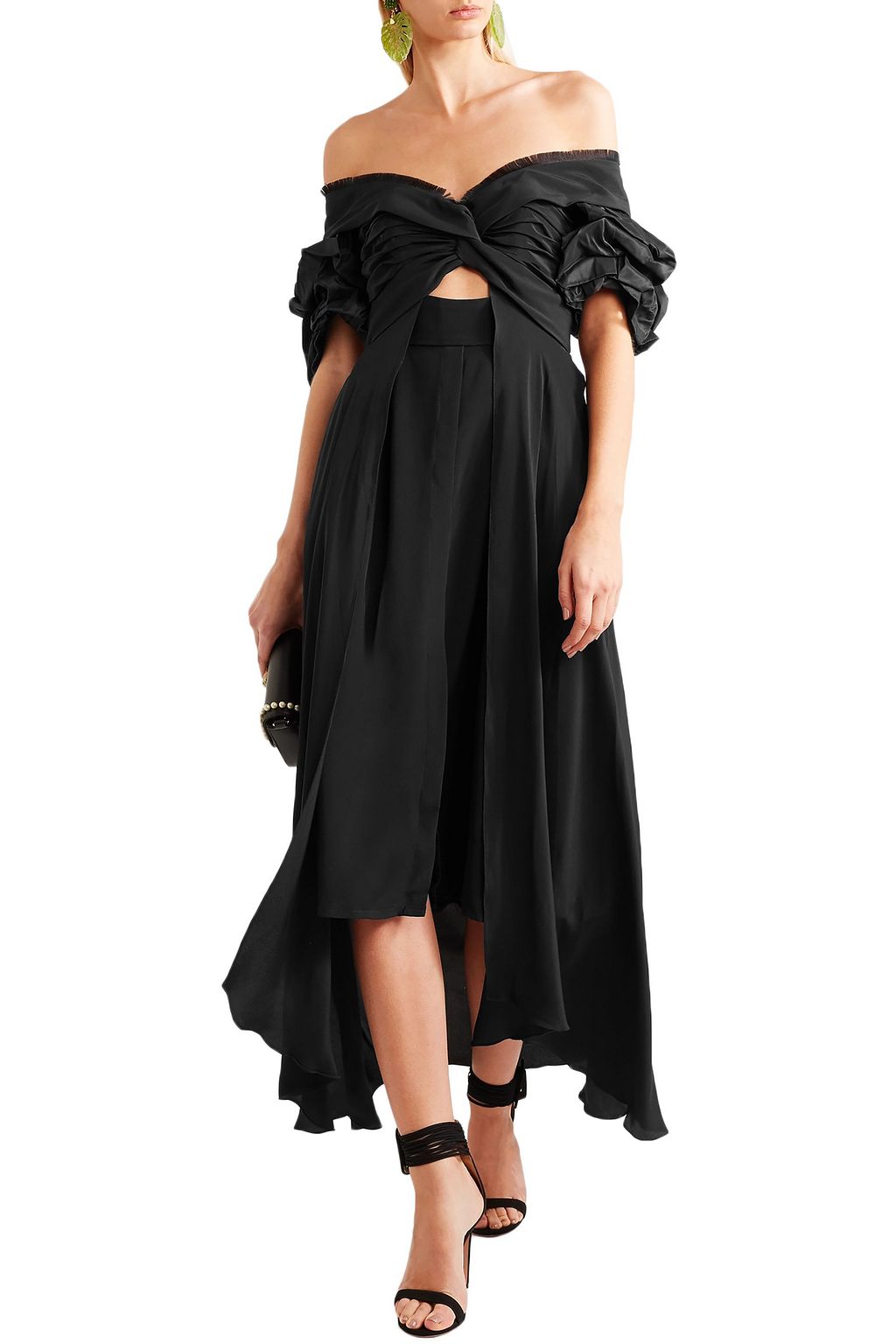JOHANNA ORTIZ Maria Felix off-the-shoulder silk midi dress