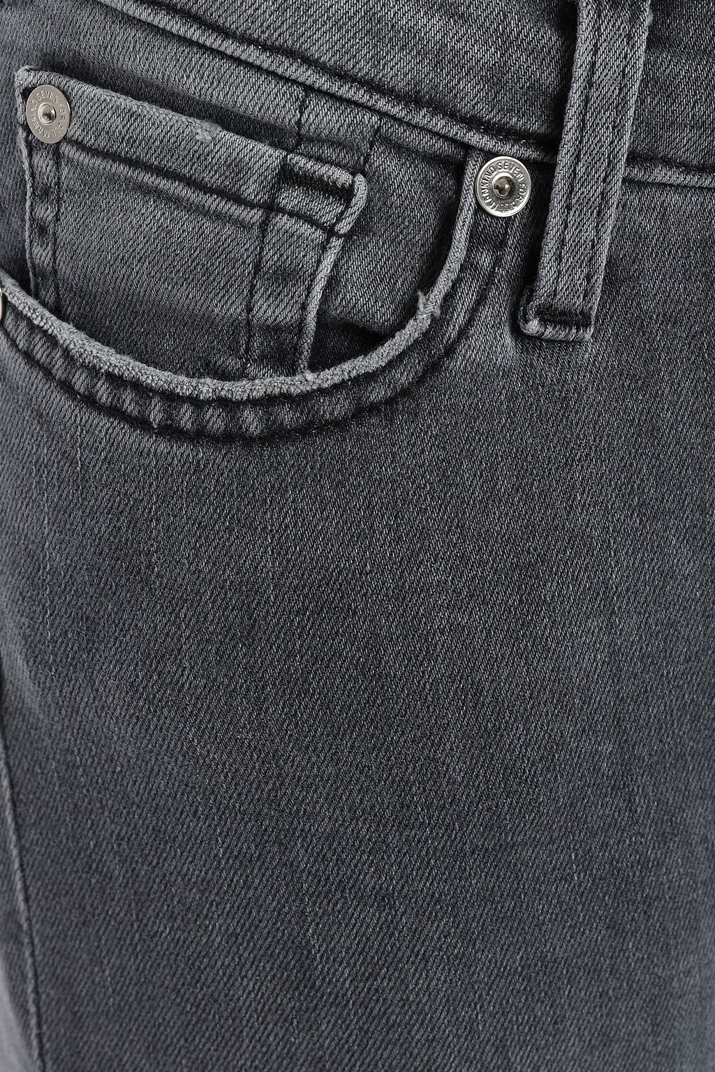 7 FOR ALL MANKIND The Skinny cropped barbell-embellished low-rise skinny jeans