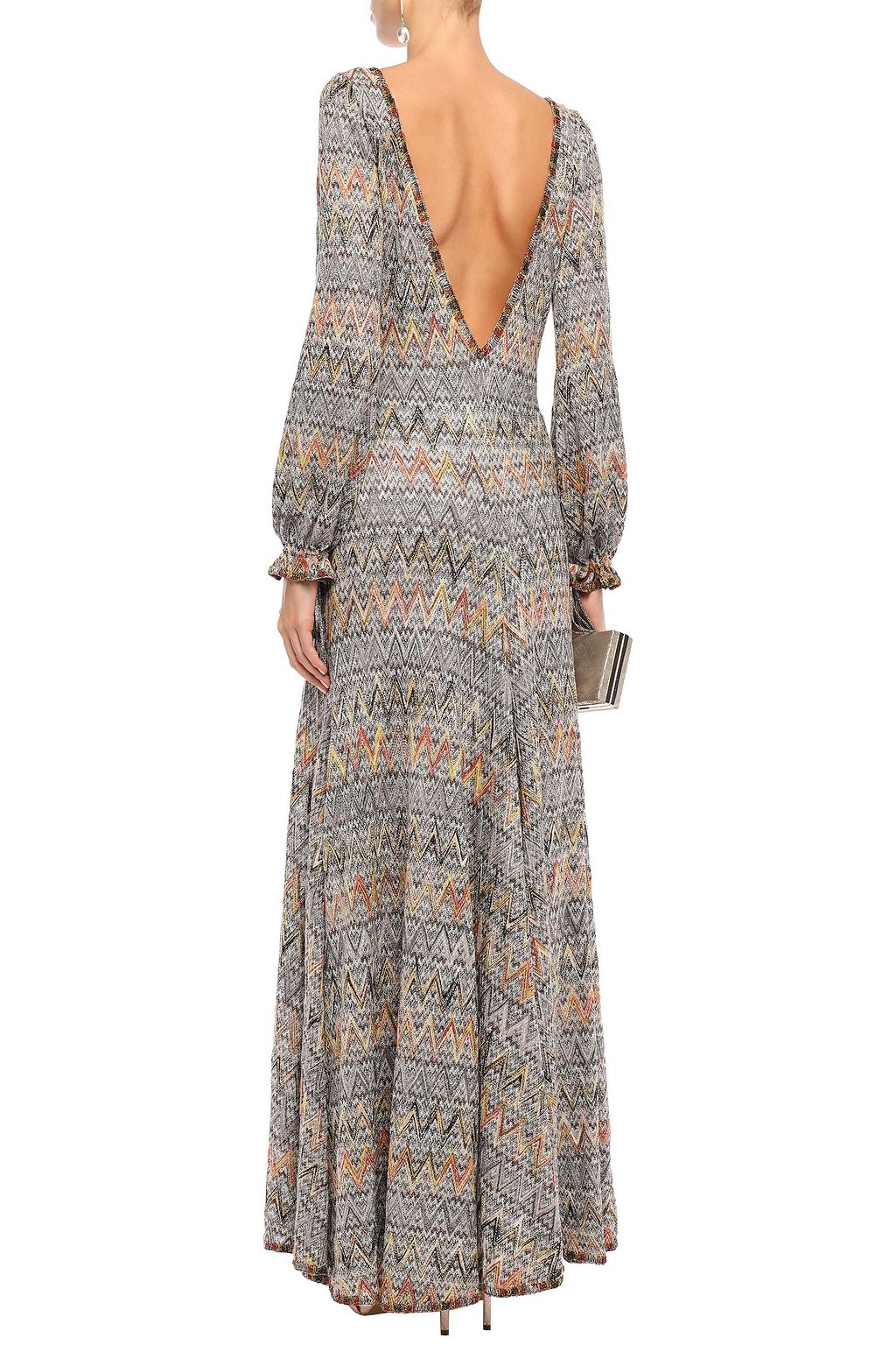 MISSONI Metallic crochet-knit maxi dress