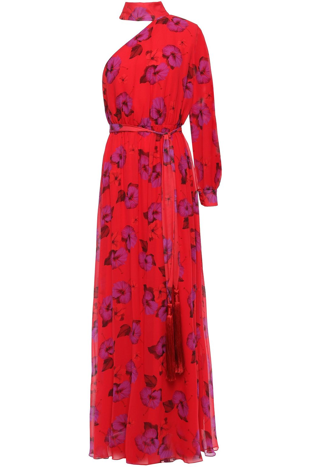 printed gown in chiffon