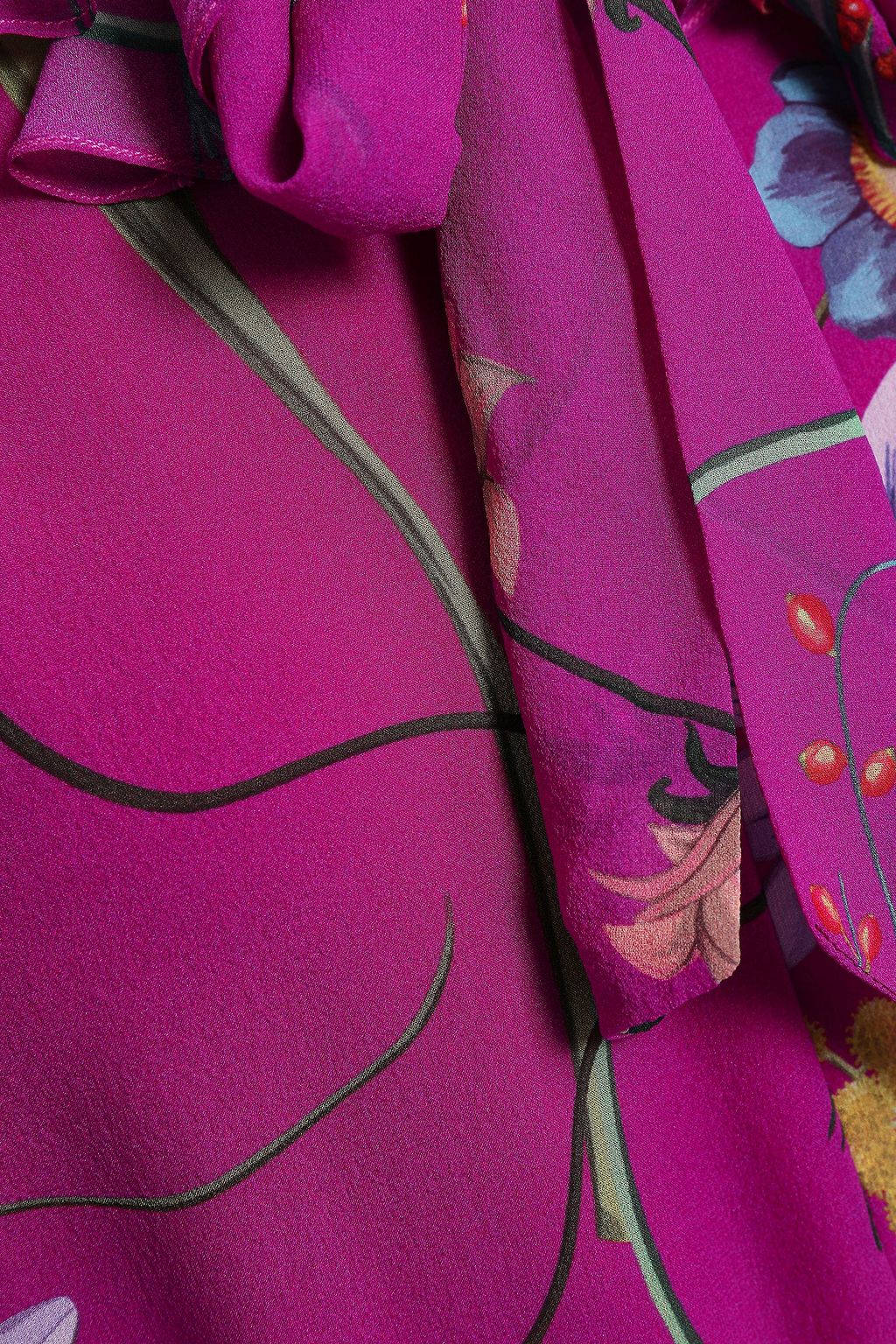 BORGO DE NOR Anna pussy-bow floral-print silk-georgette maxi dress