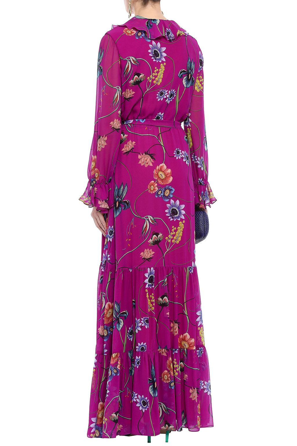 BORGO DE NOR Anna pussy-bow floral-print silk-georgette maxi dress