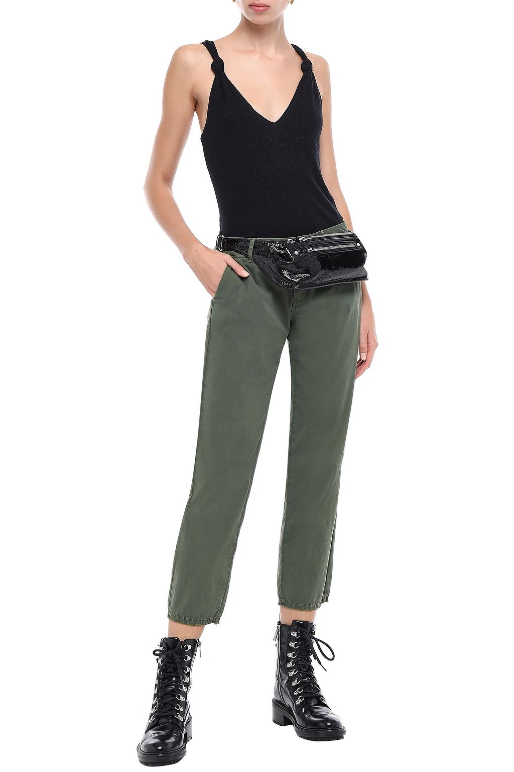 NILI LOTAN East Hampton cropped cotton-blend twill slim-leg pants