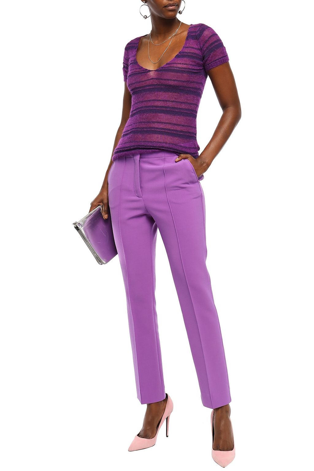 MISSONI Striped crochet-knit top