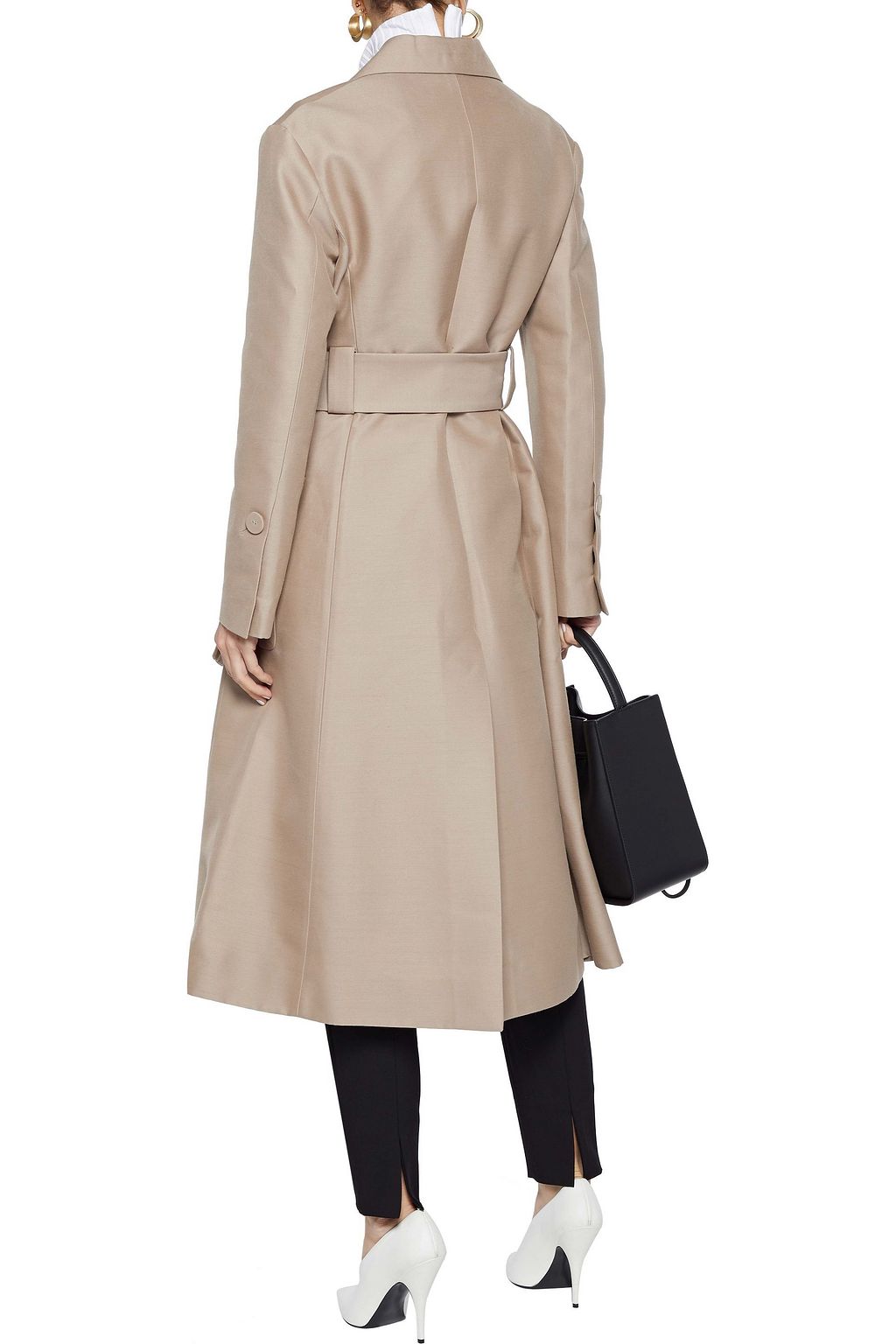 PROENZA SCHOULER Double-breasted fringed chenille-trimmed twill coat