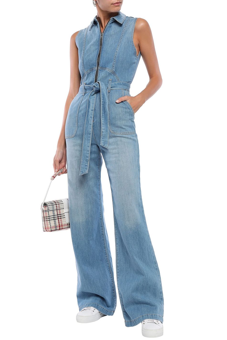 alice and olivia denim jumpsuit