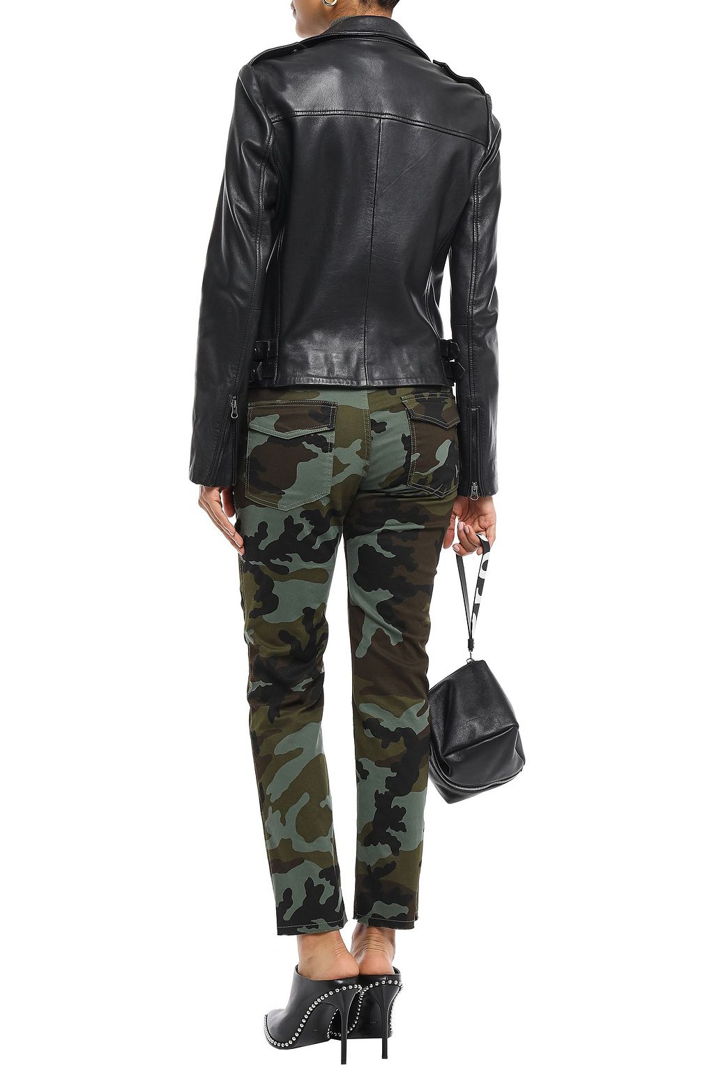 NILI LOTAN Jenna printed stretch-cotton twill slim-leg pants