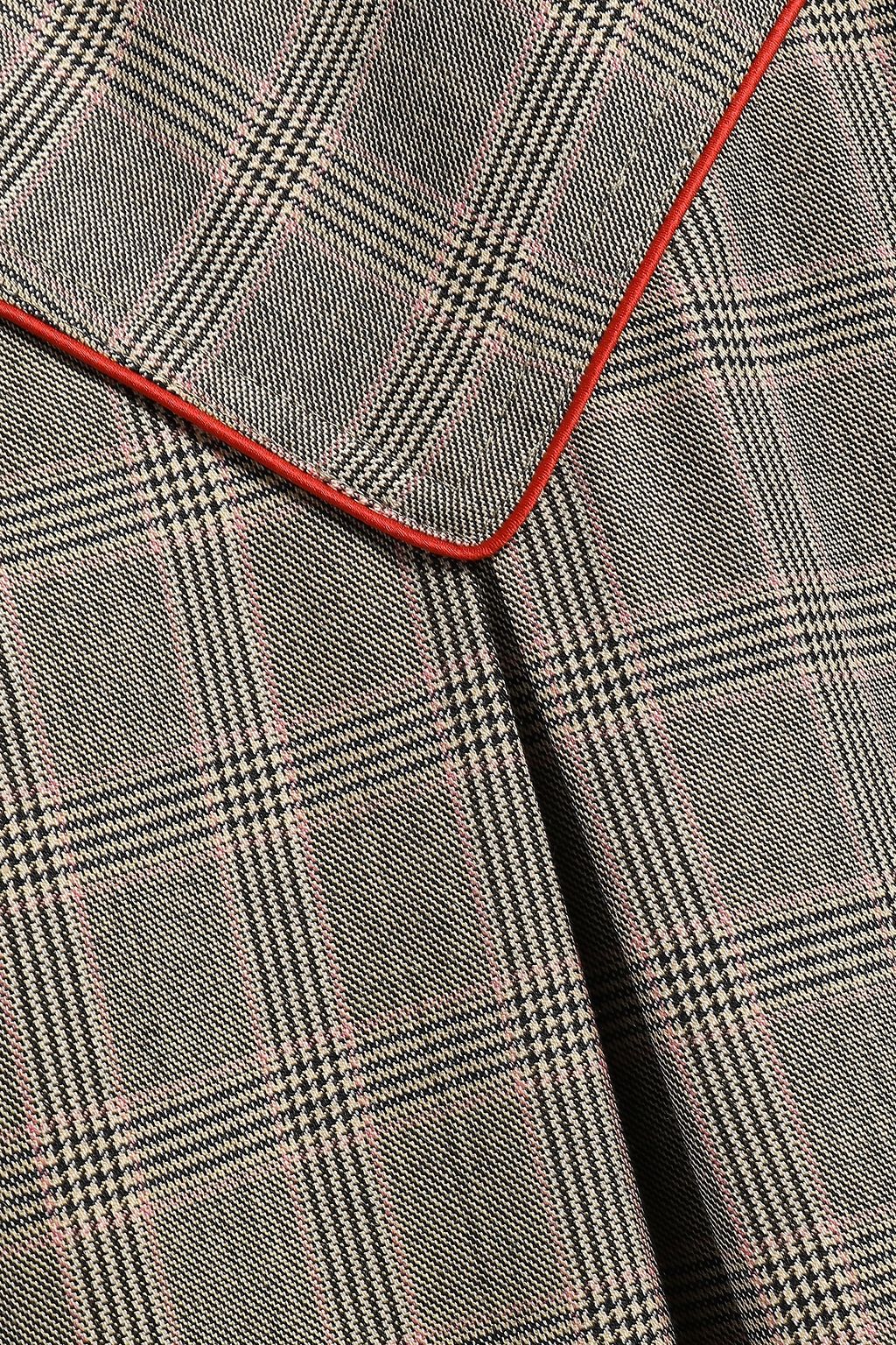 JOHANNA ORTIZ Prince of Wales checked wool and silk-blend coat