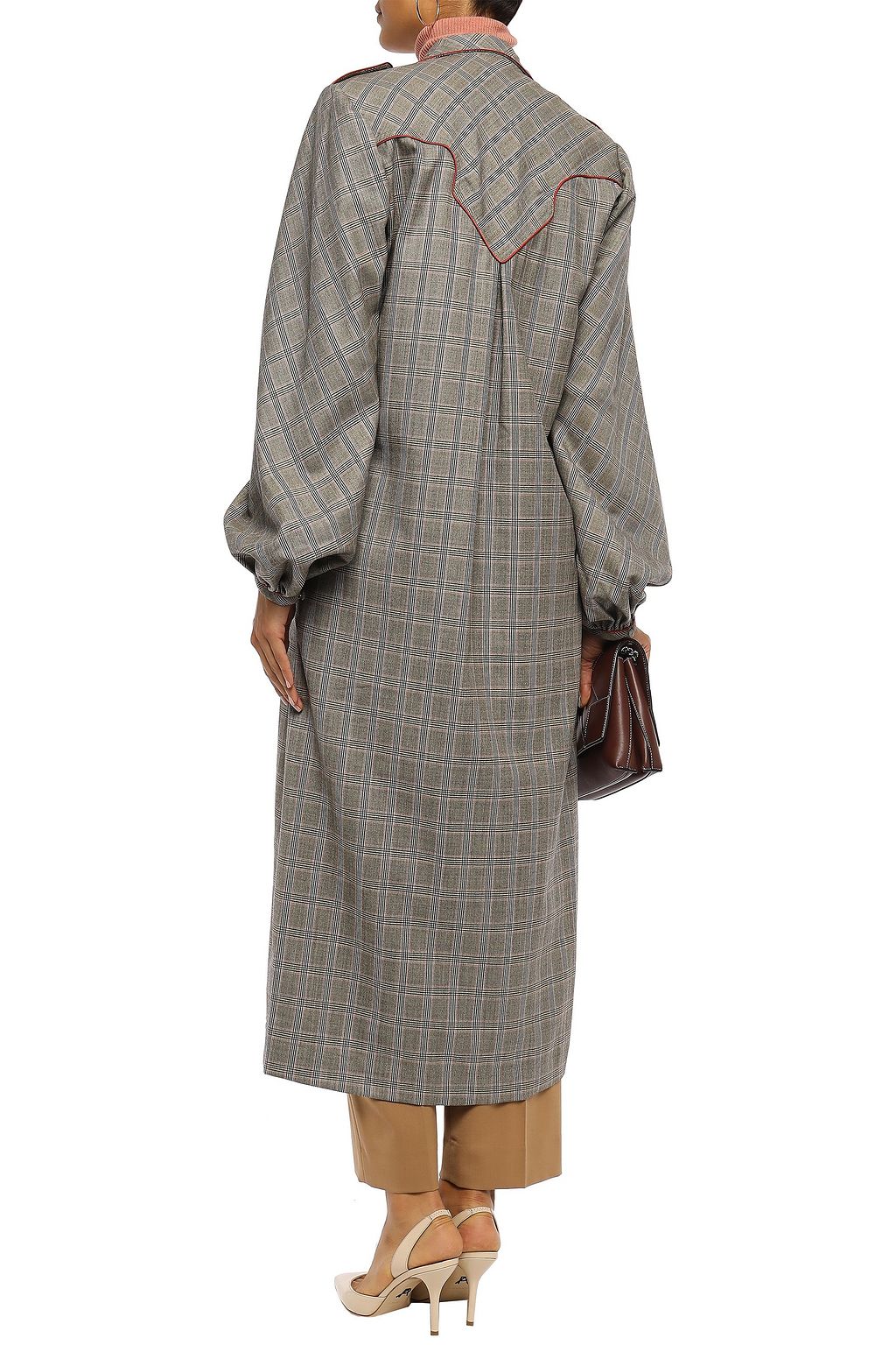 JOHANNA ORTIZ Prince of Wales checked wool and silk-blend coat